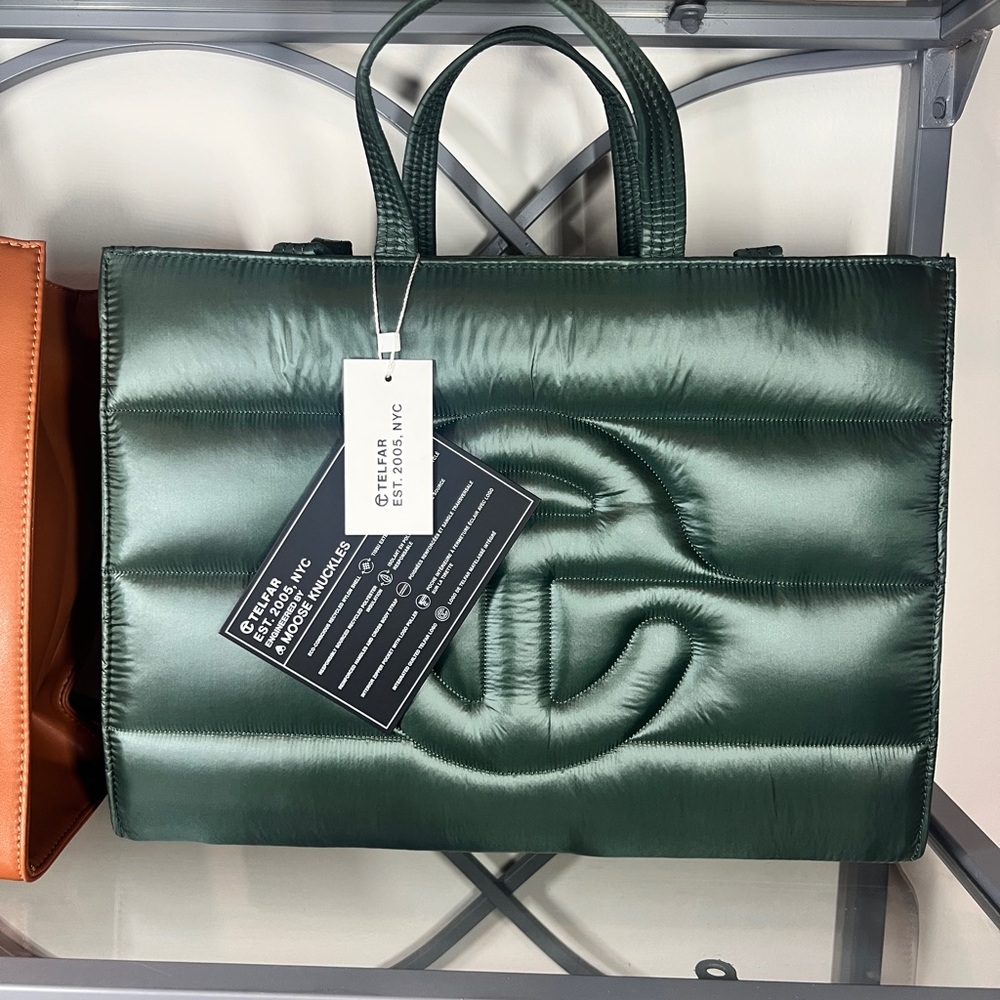 Telfar Green Puffer Tote Bag